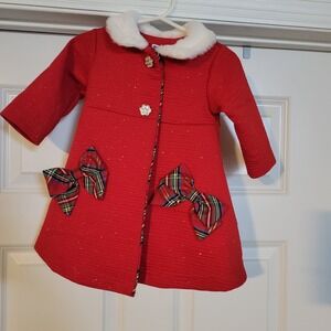 Blueberi Boulevard 12M Baby  Sparkly Christmas Coat